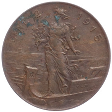 Монета 2 чентезимо 1915 года Италия (аверс)