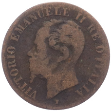 Монета 2 чентезимо 1861 года М Италия (реверс)