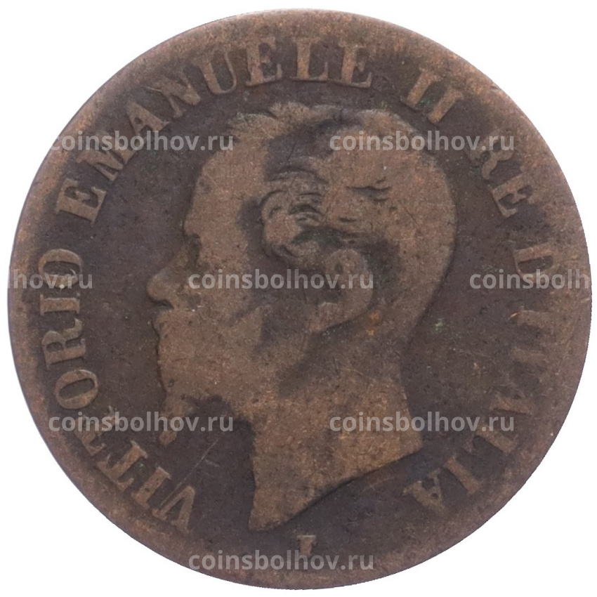 Монета 2 чентезимо 1861 года М Италия (вид 2)