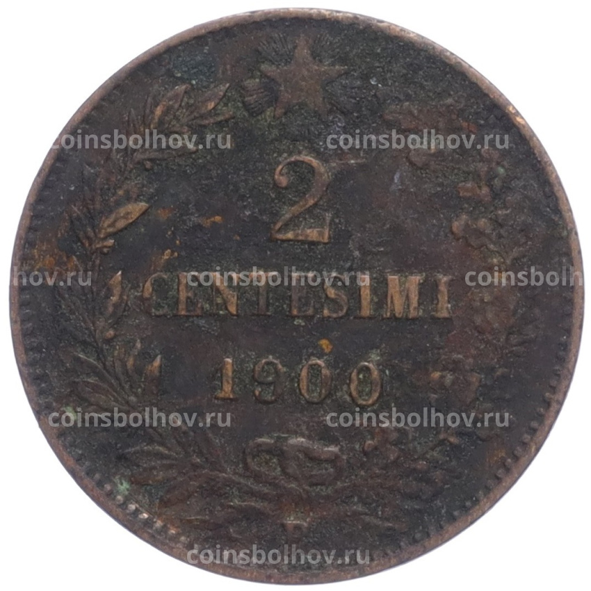 Монета 2 чентезимо 1900 года Италия