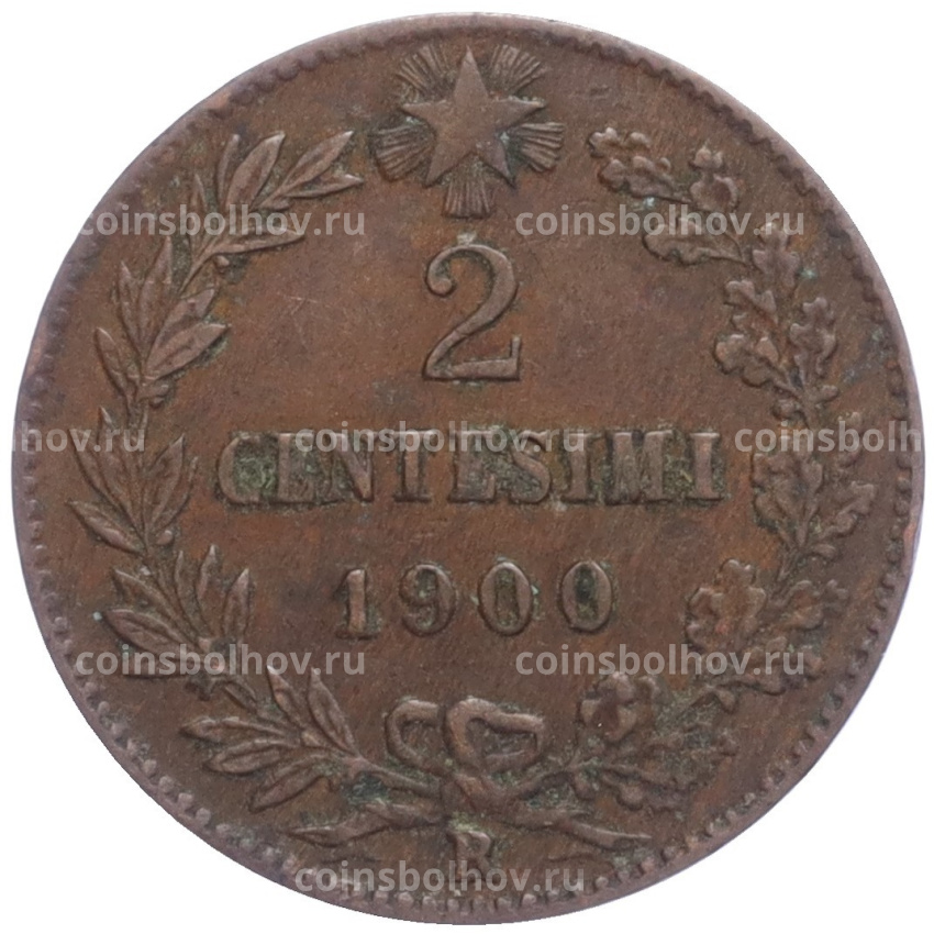 Монета 2 чентезимо 1900 года Италия
