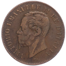 Монета 2 чентезимо 1867 года М Италия (реверс)