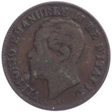 Монета 2 чентезимо 1861 года  М Италия (реверс)