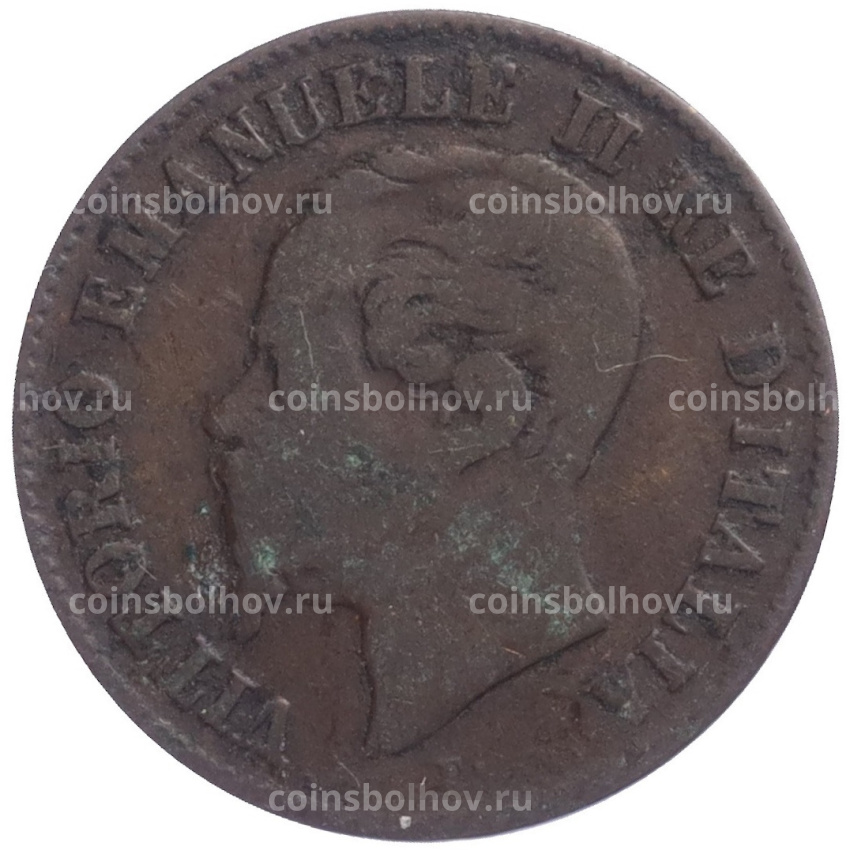 Монета 2 чентезимо 1861 года  М Италия (вид 2)
