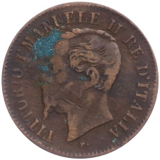 Монета 2 чентезимо 1867 года М Италия (реверс)