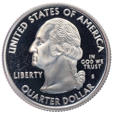 Монета 1/4 доллара (25 центов) 2008 года S США «Штаты и территории — Гавайи» (реверс)