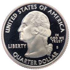 Монета 1/4 доллара (25 центов) 2008 года S США «Штаты и территории — Аляска» (реверс)