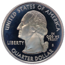 Монета 1/4 доллара (25 центов) 2007 года S США «Штаты и территории — Монтана» (реверс)