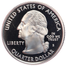 Монета 1/4 доллара (25 центов) 2007 года S США «Штаты и территории — Айдахо» (реверс)