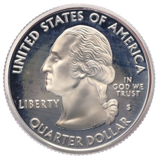 Монета 1/4 доллара (25 центов) 2006 года S США «Штаты и территории — Северная Дакота» (реверс)