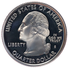 Монета 1/4 доллара (25 центов) 2006 года S США «Штаты и территории — Южная Дакота» (реверс)