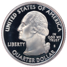 Монета 1/4 доллара (25 центов) 2007 года S США «Штаты и территории — Юта» (реверс)