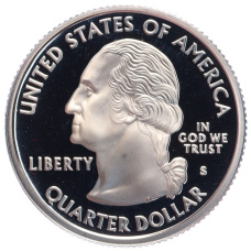 Монета 1/4 доллара (25 центов) 2005 года S США «Штаты и территории — Канзас» (реверс)