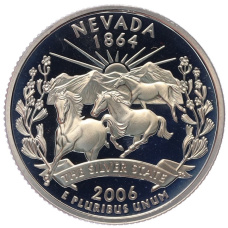 Монета 1/4 доллара (25 центов) 2006 года S США «Штаты и территории — Невада» (аверс)
