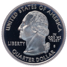 Монета 1/4 доллара (25 центов) 2002 года S США «Штаты и территории — Огайо» (реверс)