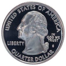 Монета 1/4 доллара (25 центов) 2003 года S США «Штаты и территории — Арканзас» (реверс)