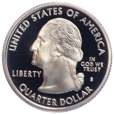 Монета 1/4 доллара (25 центов) 2001 года S США «Штаты и территории — Род-Айленд» (реверс)