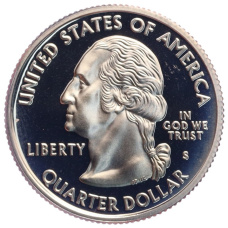 Монета 1/4 доллара (25 центов) 2001 года S США «Штаты и территории — Вермонт» (реверс)