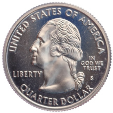 Монета 1/4 доллара (25 центов) 2001 года S США «Штаты и территории — Кентукки» (реверс)