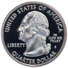 Монета 1/4 доллара (25 центов) 2002 года S США «Штаты и территории — Миссисипи» (реверс)