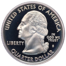 Монета 1/4 доллара (25 центов) 2002 года S США «Штаты и территории — Индиана» (реверс)