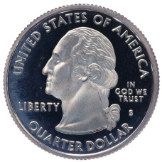 Монета 1/4 доллара (25 центов) 2001 года S США «Штаты и территории — Нью-Йорк» (реверс)