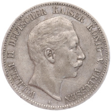 Монета 5 марок 1908 года A Германия (Пруссия) (аверс)