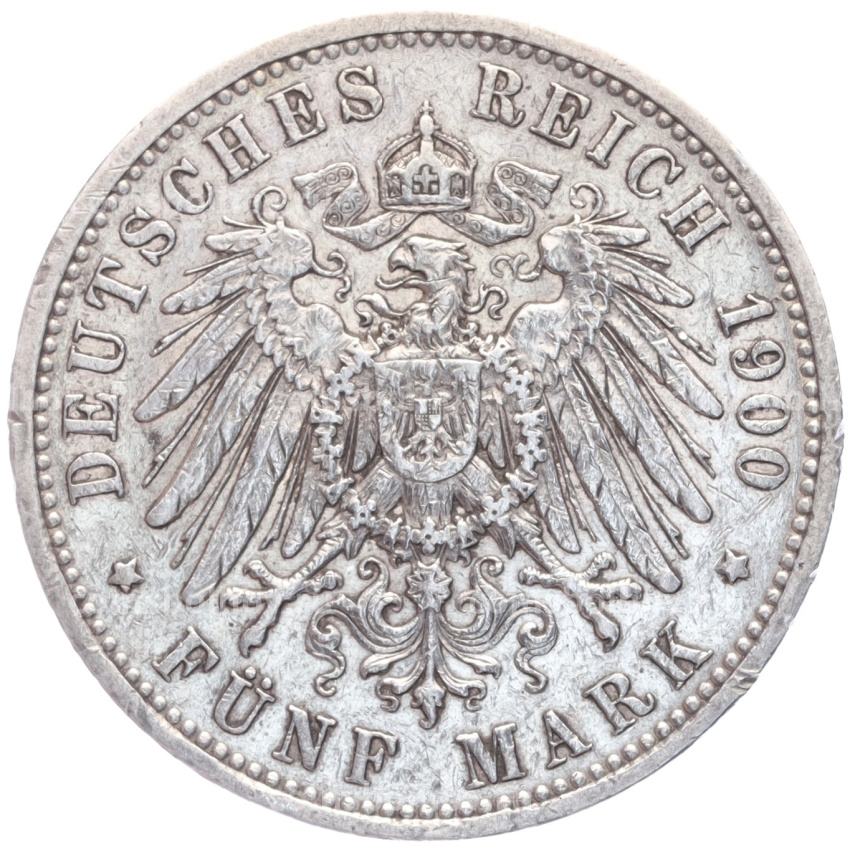 Монета 5 марок 1900 года A Германия (Пруссия) (вид 2)