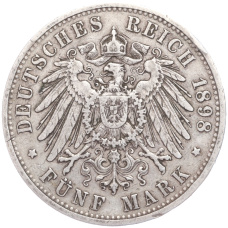 Монета 5 марок 1898 года A Германия (Пруссия) (реверс)