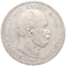 Монета 5 марок 1876 года В Германия (Пруссия) (аверс)