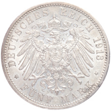Монета 5 марок 1913 года G Германия (Баден) (реверс)