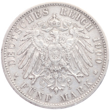Монета 5 марок 1900 года G Германские государства (Баден) (реверс)