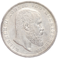 Монета 5 марок 1908 года F Германия (Вюртемберг) (аверс)