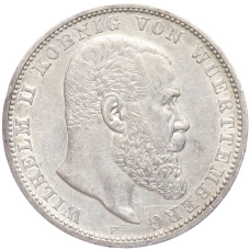 Монета 5 марок 1908 года F Германия (Вюртемберг) (аверс)