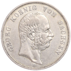 Монета 5 марок 1904 года E Германия (Саксония) (аверс)