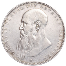 Монета 5 марок 1908 года D Германия (Саксен-Мейнинген) (аверс)