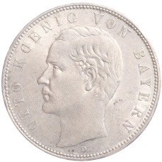 Монета 5 марок 1907 года D Германия (Бавария) (аверс)