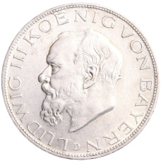 Монета 5 марок 1914 года D Германия (Бавария) (аверс)