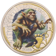 Монета 3 евро 2025 года Австрия «Фантастические Мифические существа — Тролль» (аверс)