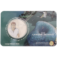 Монета 5 евро 2025 года Бельгия «Ларго Винч» (Цветное покрытие, в блистере) (аверс)