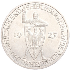 Монета 5 рейхсмарок 1925 года F Германия «Тысячелетие Рейнской области (Рейнланда)» (аверс)