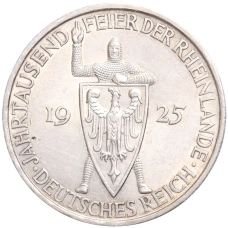 Монета 5 рейхсмарок 1925 года A Германия «Тысячелетие Рейнской области (Рейнланда)» (аверс)