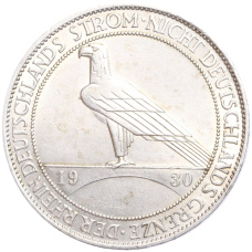 Монета 5 рейхсмарок 1930 года A Германия «Освобождение Рейнской области (Рейнланда)» (аверс)
