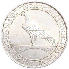 Монета 5 рейхсмарок 1930 года A Германия «Освобождение Рейнской области (Рейнланда)» (аверс)