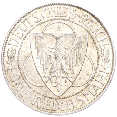 Монета 5 рейхсмарок 1930 года A Германия «Освобождение Рейнской области (Рейнланда)» (реверс)