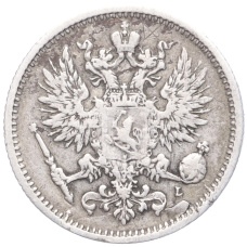 Монета 50 пенни 1891 года Русская Финляндия (реверс)