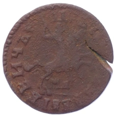 Монета Копейка 1714 года МД (реверс)