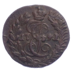 Монета Полушка 1791 года КМ (аверс)