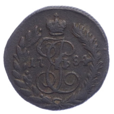 Монета Полушка 1784 года КМ (аверс)