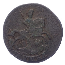 Монета Полушка 1784 года КМ (реверс)